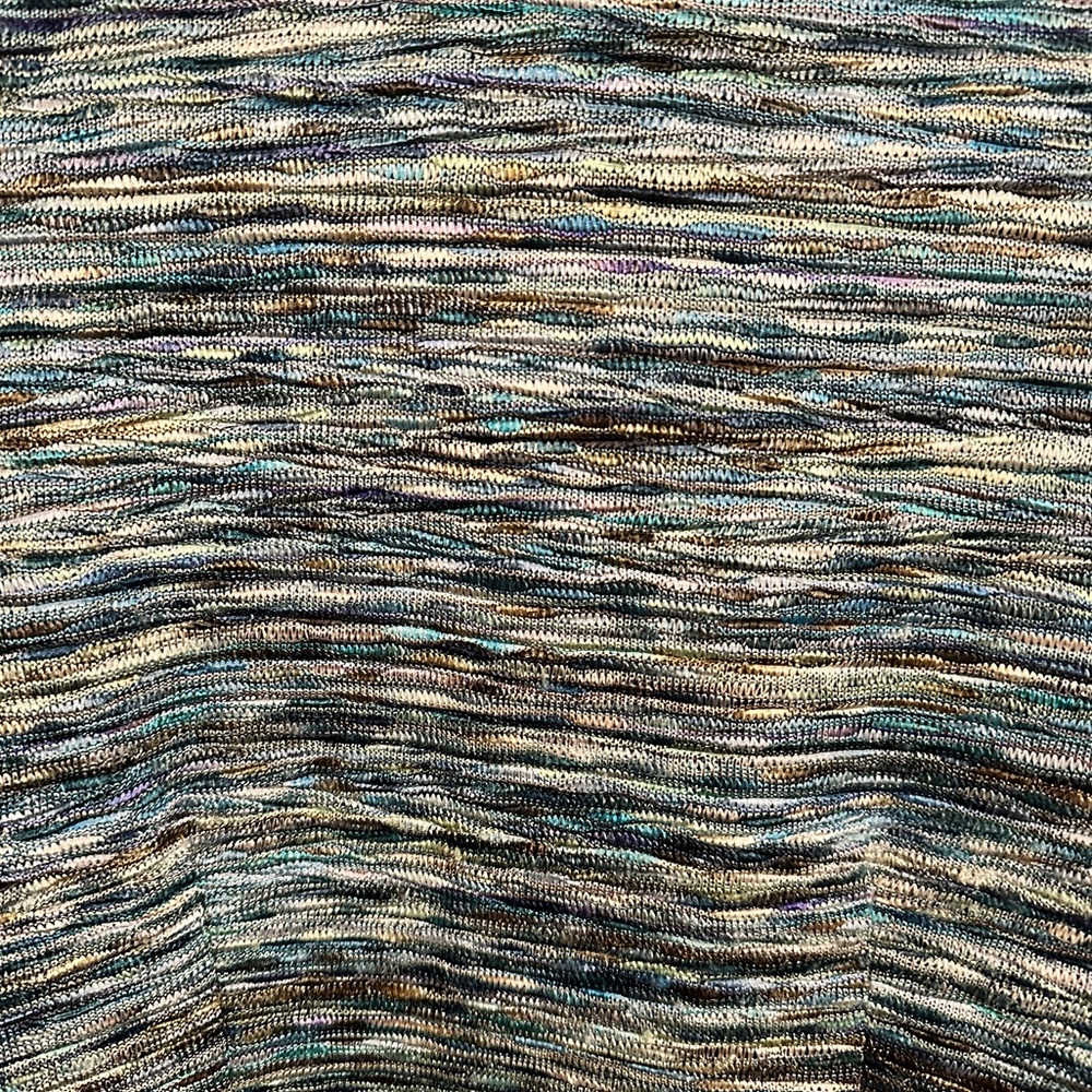 Chico’s Knit Fringe Ronique Open Front Jacket, Blue/Green, Size 1/M - Picture 4 of 5